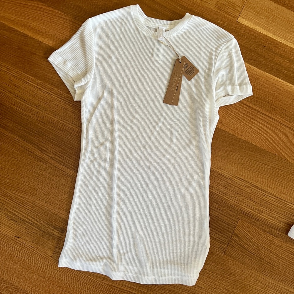 NET Skims Sheer Cotton Crewneck Tee